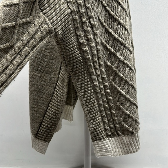 Mersea The Libson Traveler Sweater Knit Top Blouse Mock Neck Brown Tan Cream OS - Picture 5 of 10